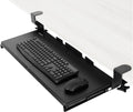 Under Desk Keyboard Tray 27x11 Inch C Clamp Mount Black