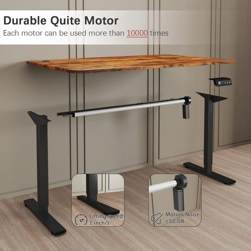 Electric Height Adjustable Standing Desk Large 55 X 24 Inches Sit