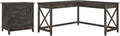 Key West 60W L Shaped Desk With Mobile File Cabinet Bundle