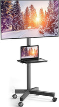 Mobile TV Cart on Wheels for 23 to 60 Inch TVs Height Tray