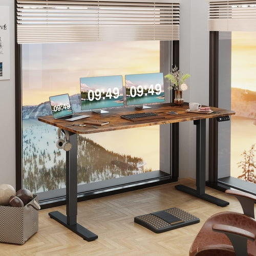 Electric Height Adjustable Standing Desk Large 55 X 24 Inches Sit